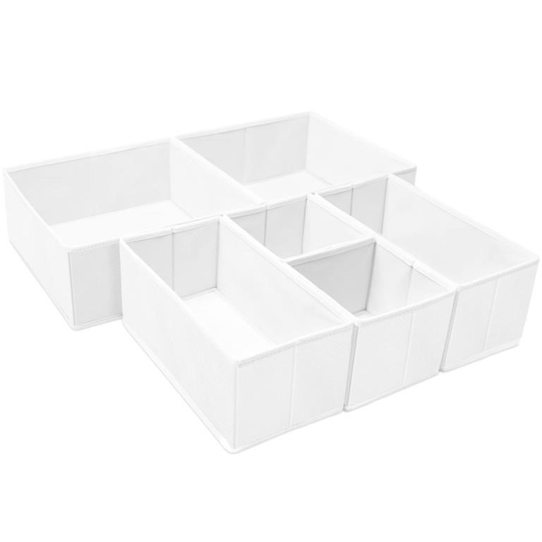 6 Pack Clothes Drawer Organizer, Fabric Foldable C
