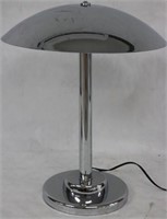 MID-CENTURY MODERN CHROME TABLE LAMP, DOME SHADE,