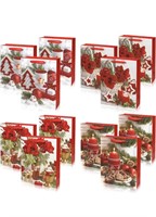 New (2) Christmas Gift Bags, Walnutty 12Pack Gift