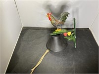 Cast Iron Rooster Bell Wall Mount