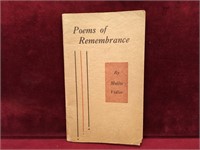 1938 Poems of Remembrance by Mollie Vidler
