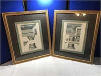 Pair of Matching Gold Framed "Detailed Colum's"