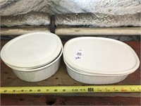 2 Corningware Covered Casserole Dishes
