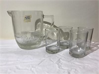 Water Pitcher with 4 small glasses