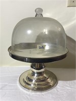 Silverplate Stand with Glass Dome