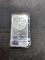 10 oz SILVER BAR Buffalo 999 Fine Silver Bar