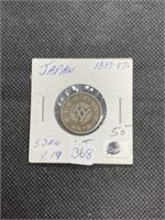 Extra Rare 1889-1897 JAPAN 5 SEN Coin