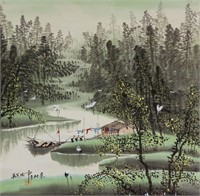 WU GUANZHONG Chinese 1919-2010 Watercolor Scroll