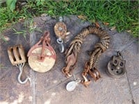 Group of Antique & Vintage Pulleys