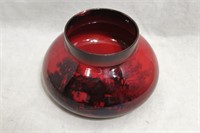 Antique Royal Doulton Red Flambe Squat Vase