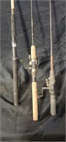 Three fishing poles