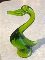 Green Viking Vintage Art Glass Duck