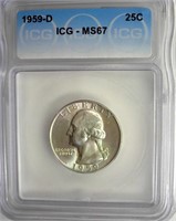 1959-D Quarter ICG MS67 LISTS $1000