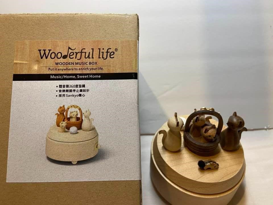 Wooderful Life Kitty Cat Wooden Music Box
