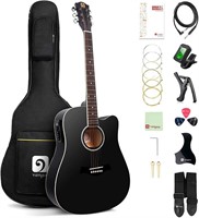 Vangoa Acoustic Electric Guitar 41 Inch Black