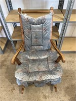 Red Oak Rocking Chair with Cushions