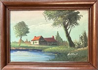 NICE SIGNED VINTAGE SIGNED OIL PAINTING ON CANVAS