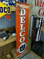 Vintage Delco batteries porcelain enamel sign