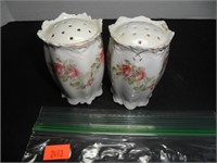 White with floral design Salt and Pepper Shakers