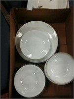 Box lot of 44 plates and bowls