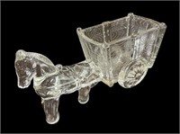 Vintage Crystal  Donkey & Wagon