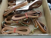 GROUP OF 10 HIGH QUALITY LEATHER TIE DOWNS
