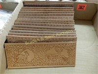 GROUP OF 20 NEW TOOLED LEATHER WALLETS