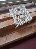 Small White Cast Iron Plant Stand