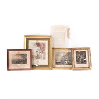 Four assorted framed prints of the 19th century