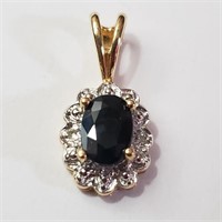 $160 Silver Sapphire(1ct) CZ Pendant