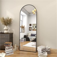 BEAUTYPEAK 64x21 Arch Floor Mirror  Black 21x64