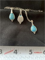 8 inch necklace with pair of earrings