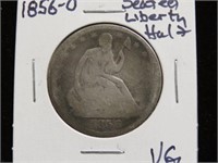 1856 O SEATED LIBERTY HALF DOLLAR 90%