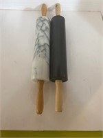 Marble and metal rolling pins 18”