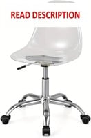 Rolling Acrylic Armless Desk Chair  Clear