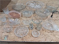 Glassware.  Platters, bowls, figurines. Ring