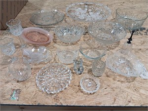 Glassware.  Platters, bowls, figurines. Ring