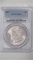 1897 Morgan Silver $ PCGS MS63