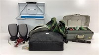 Tackle box with accessories, file organizer,
