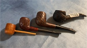 (2) Imported Briar Carved Pipes & (2) Unmarked