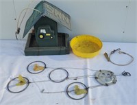 License Plate Bird Feeder, Butterfly Chime, Bowl