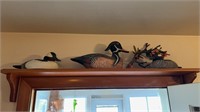 Three wood duck decoys, hand-painted, all 3 are