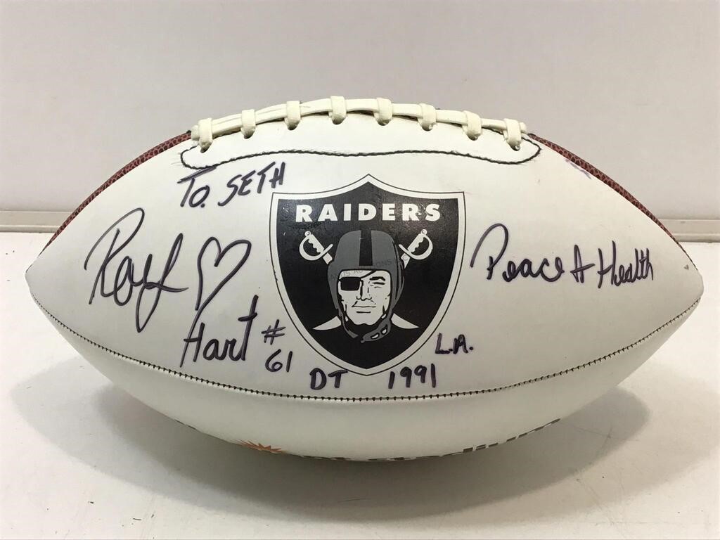 Roy hart raiders autographed football