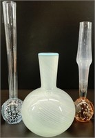 3pc Art Glass Vases