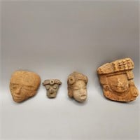Four Pre-Columbian heads