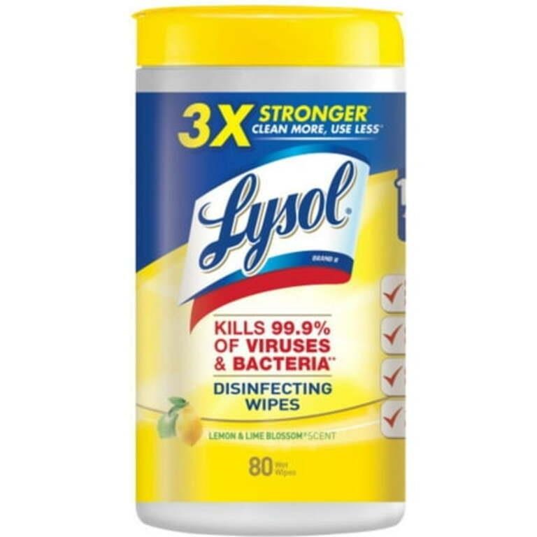 80 ct  80ct  Lysol Disinfecting Wipes  Lemon & Lim