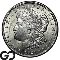 1921 Morgan Silver Dollar, Lustrous