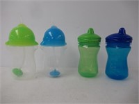 "Used" Lot of (4) Kids Plastic Bttles: (2)