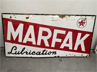 Original CALTEX MARFAX LUBRICATION Enamel Sign -