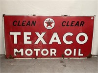 Original TEXACO MOTOR OIL Enamel Sign - 1820 x